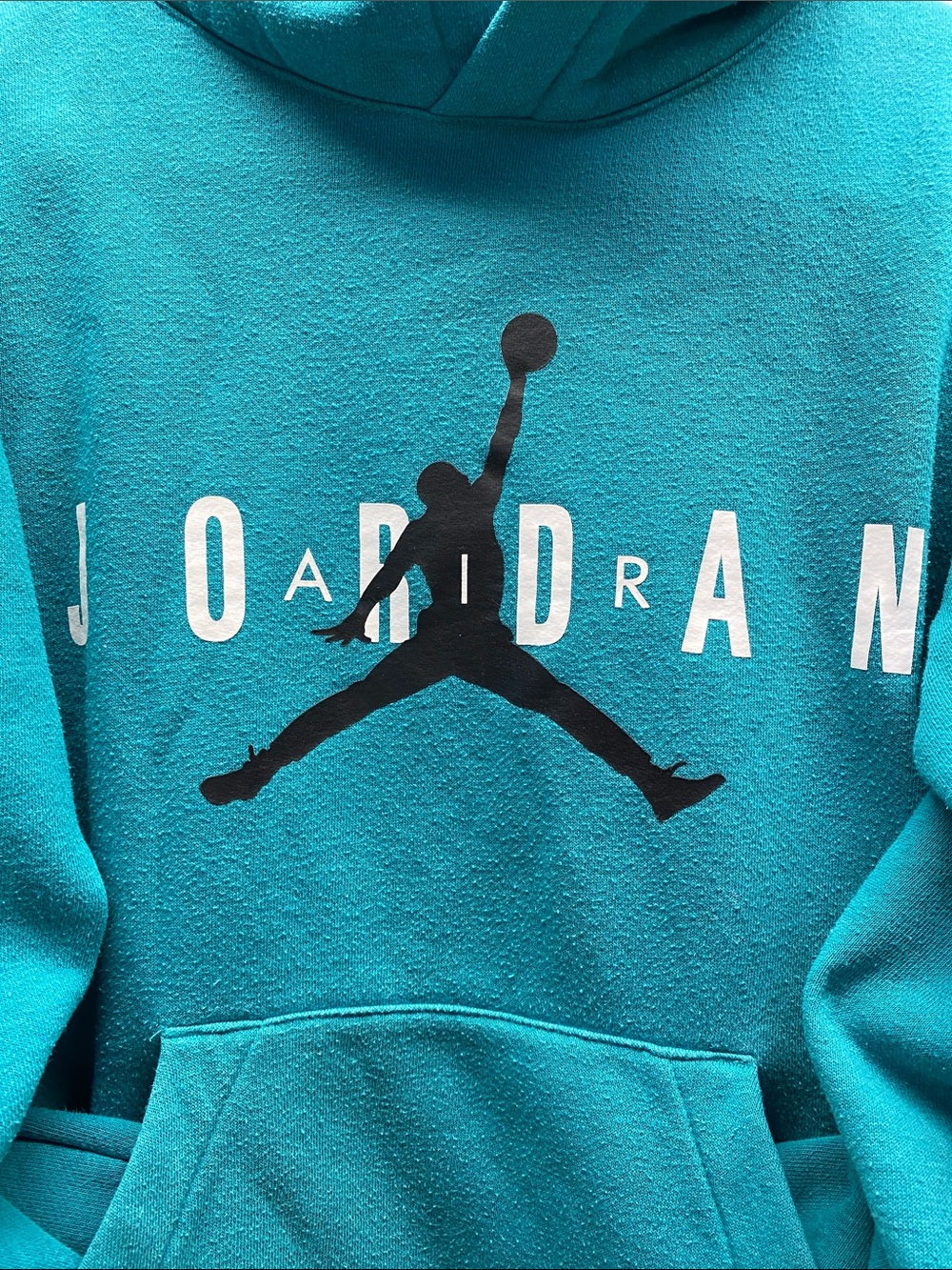 Jordan Teal Pullover Hoodie with Jumpman Logo - Picture 4 of 9